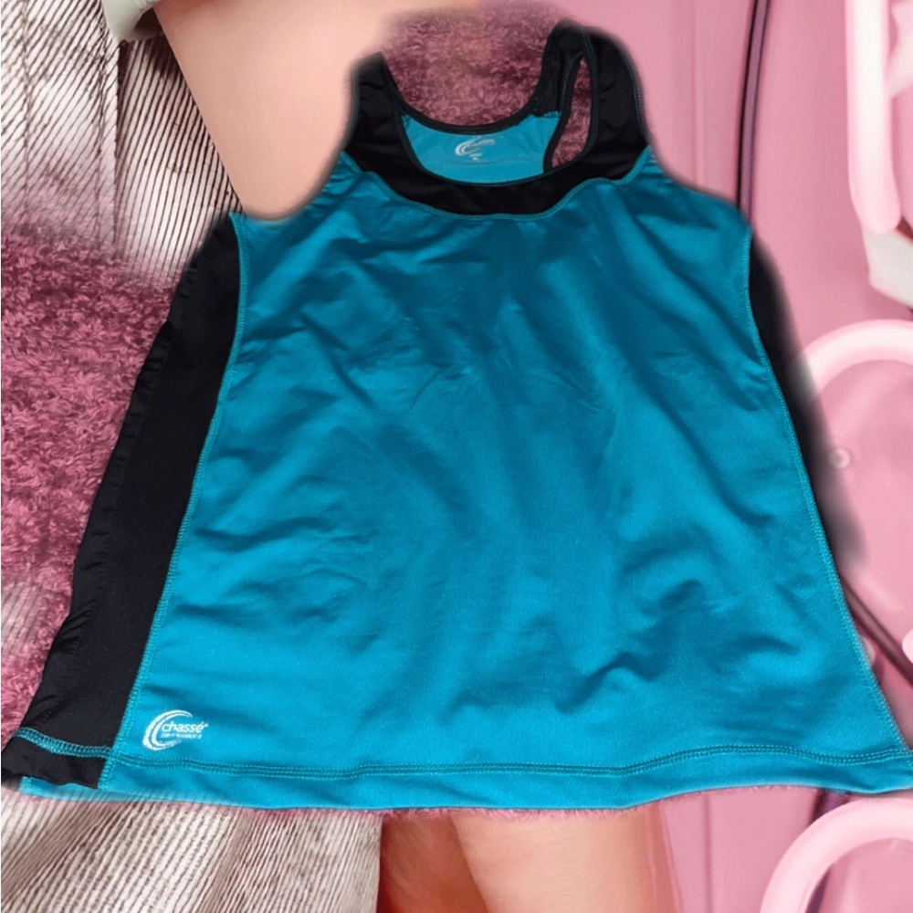 Chasse Teal and Black Athletic Tank